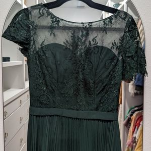 JJs House Dark Green Lace Maxi Dress